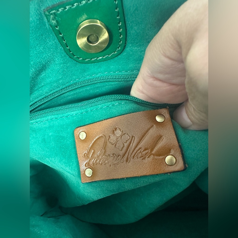 Patricia Nash Green Embossed Floral Tote with Gold Accents - Picture 3 of 7